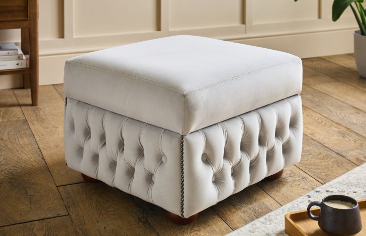 Claridge Fabric Chesterfield Footstool